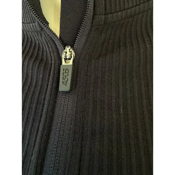 ASOS ribbed catsuit bodysuit 4505 seamless zip front all-in-one in black sz S - Picture 8 of 9